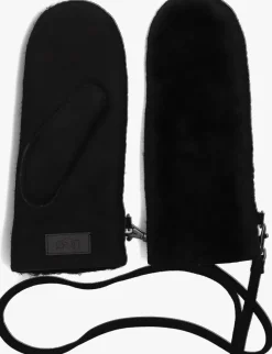 UGG e handschoenen exposed sheepskin mitten zwart