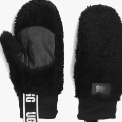 UGG e handschoenen sherpa mitten w logo tape zwart Discount