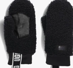 UGG e handschoenen fluff mitten with logo tape zwart Hot