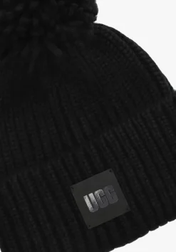 UGG e muts chunky rib knit beanie w pom zwart Best