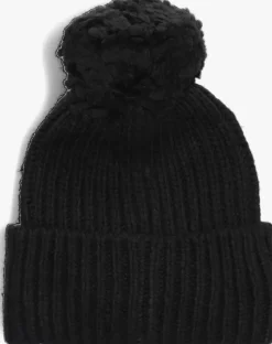 UGG e muts chunky rib beanie knit pom set zwart