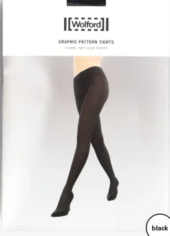 WOLFORD e panty's graphic pattern tights zwart Hot