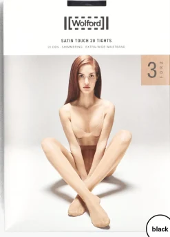 WOLFORD e panty's satin touch 20 tights 3 pack zwart Hot